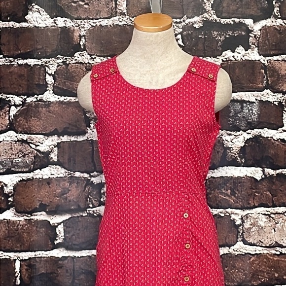 Mata Traders Dress Sleeveless Red White Dots Buttons Size XS - Picture 6 of 16